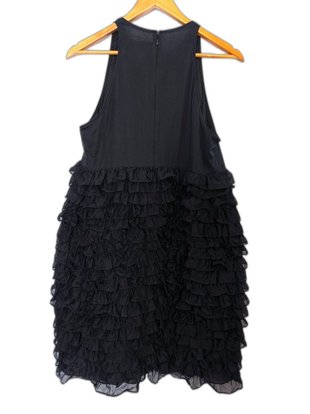 Burberry	 London | Black Cotton Tiered Ruffle Bottom Sleeveless Dress Size US 10 - Picture 6 of 14